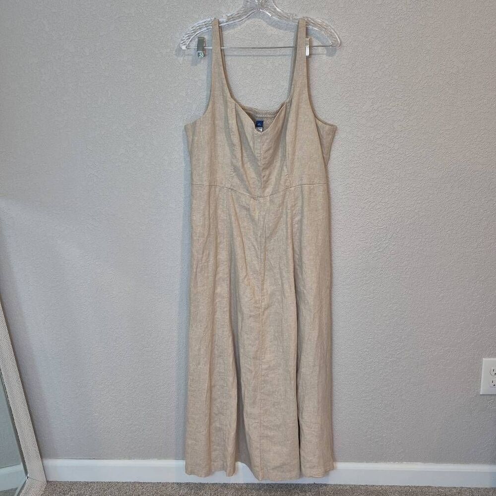 Old Navy Fit & Flare Linen Blend Midi Dress Size XL Tall - Picture 2 of 10